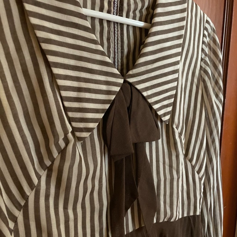 Vintage Striped Bow Collar Dress - Picture 3 of 8